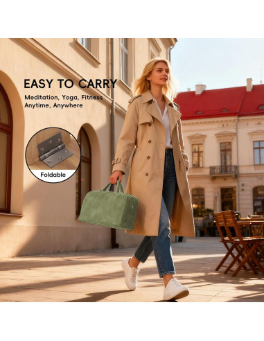 Banco de Yoga Ergonómico HUIJUBAO de Madera de Haya Verde