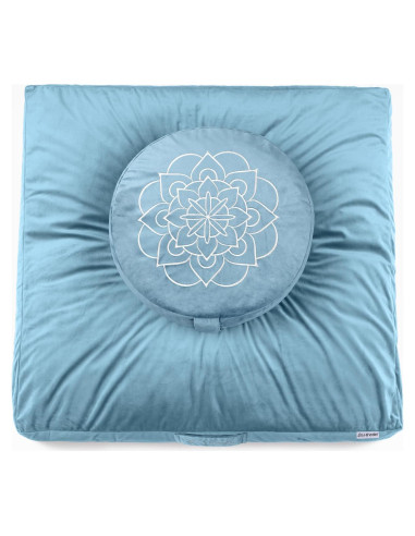 Cojín de Meditación Hihealer Grande Terciopelo Azul Zafu