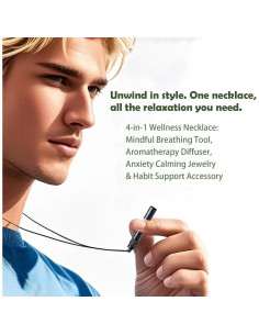 Collar Difusor de Aceite Esencial Mindfulness Plata 2-en-1 2