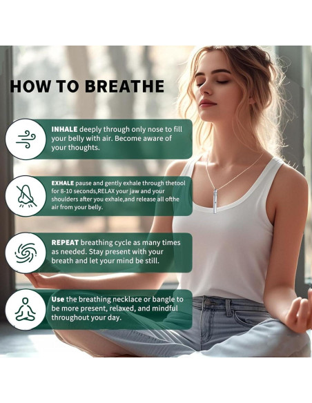 Collar Difusor de Aceite Esencial Mindfulness Plata 2-en-1