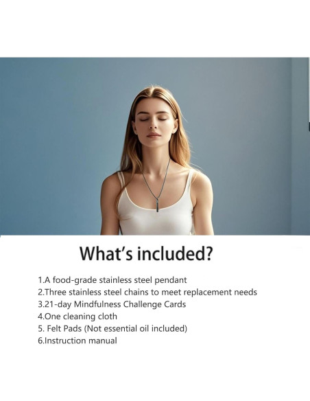 Collar Difusor de Aceite Esencial Mindfulness Plata 2-en-1