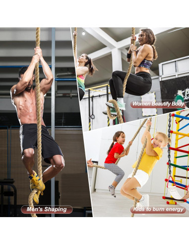 Cuerda de Escalada Keepark 3.05m Yute 1.5 Pulgadas Antideslizante