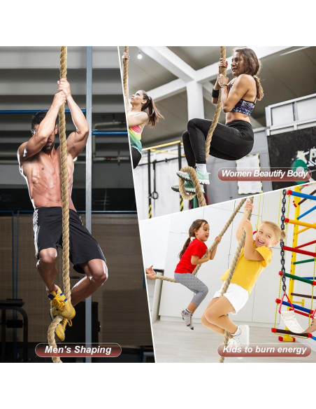 Cuerda de Escalada Keepark 3.05m Yute 1.5 Pulgadas Antideslizante