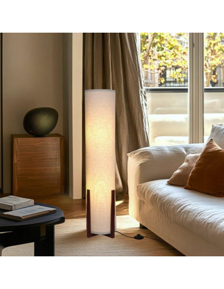 Lámpara de pie Brightech Parker 122 cm con base de madera