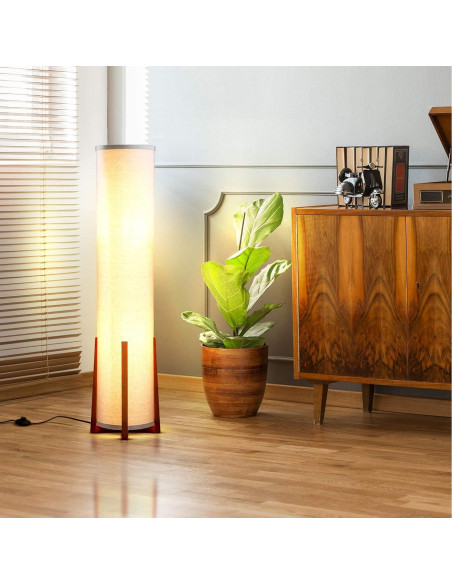 Lámpara de pie Brightech Parker 122 cm con base de madera