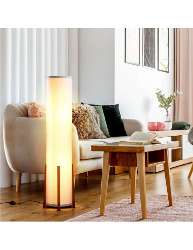 Lámpara de pie Brightech Parker 122 cm con base de madera