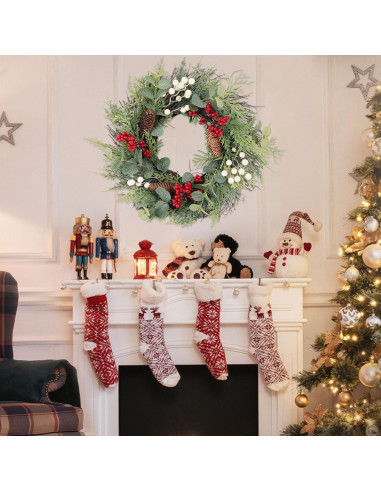 Corona de Navidad 55.88 cm Nisoger con Baya y Piña