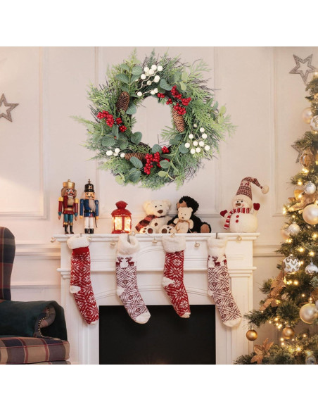 Corona de Navidad 55.88 cm Nisoger con Baya y Piña