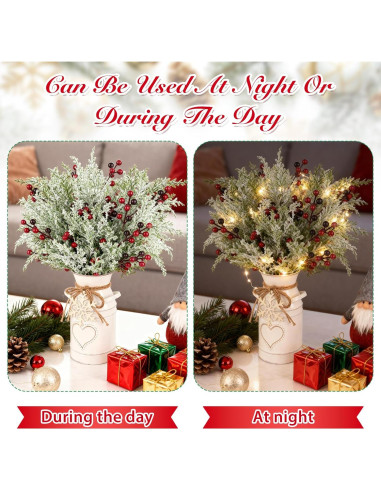 Juego de Decoración Navideña VAIPI 5 Piezas con Jarrón y Luces LED