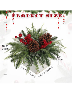 Centro de Mesa Navideño Hollyone Árbol Pino Norfolk 25.4cm 2