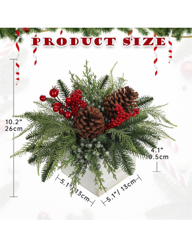 Centro de Mesa Navideño Hollyone Árbol Pino Norfolk 25.4cm