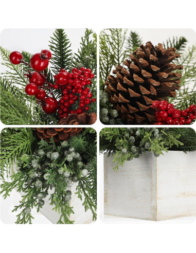 Centro de Mesa Navideño Hollyone Árbol Pino Norfolk 25.4cm