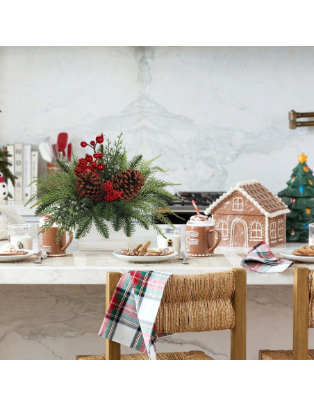 Centro de Mesa Navideño Hollyone Árbol Pino Norfolk 25.4cm