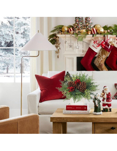 Centro de Mesa Navideño Hollyone Árbol Pino Norfolk 25.4cm