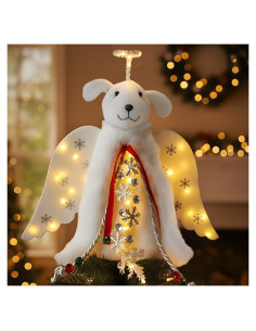 Adorno de Navidad iHeartDogs Ángel Perro LED 25.4 cm