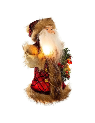 Treetop Navidad Kurt Adler 25.4 cm Santa Burdeos 10 Luces