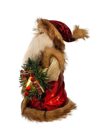 Treetop Navidad Kurt Adler 25.4 cm Santa Burdeos 10 Luces
