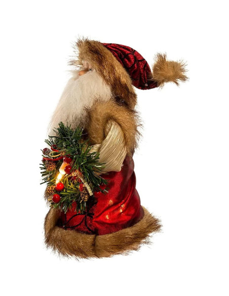 Treetop Navidad Kurt Adler 25.4 cm Santa Burdeos 10 Luces