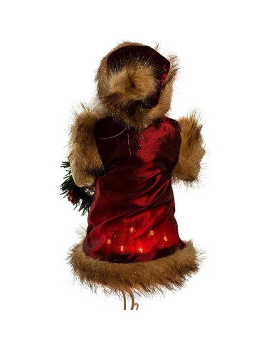 Treetop Navidad Kurt Adler 25.4 cm Santa Burdeos 10 Luces