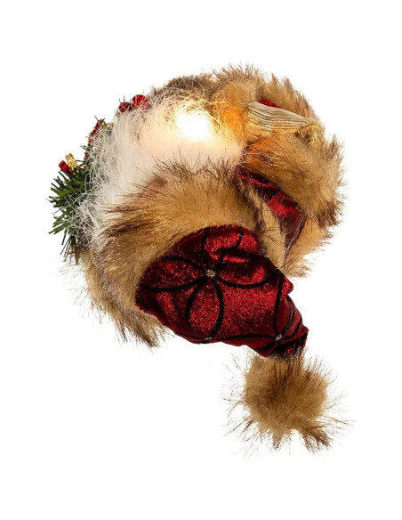 Treetop Navidad Kurt Adler 25.4 cm Santa Burdeos 10 Luces