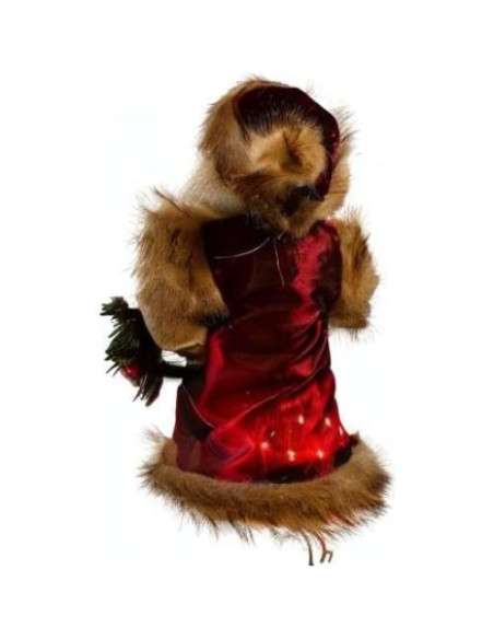 Treetop Navidad Kurt Adler 25.4 cm Santa Burdeos 10 Luces