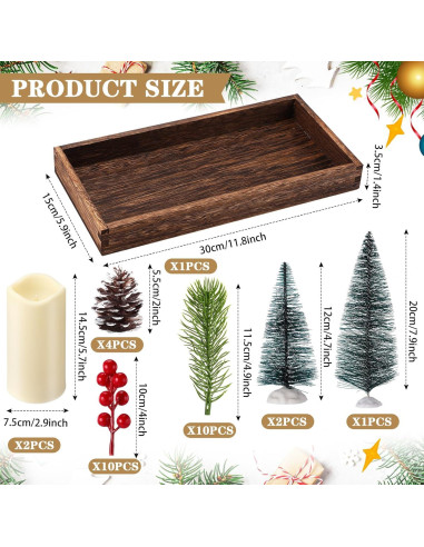 Centro de Mesa Navideño Cinnvoice con Velas LED y Decoración