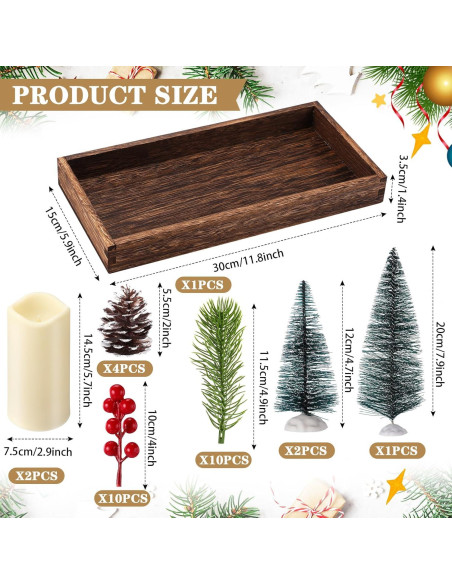 Centro de Mesa Navideño Cinnvoice con Velas LED y Decoración