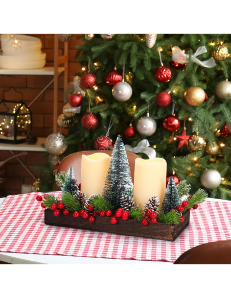 Centro de Mesa Navideño Cinnvoice con Velas LED y Decoración