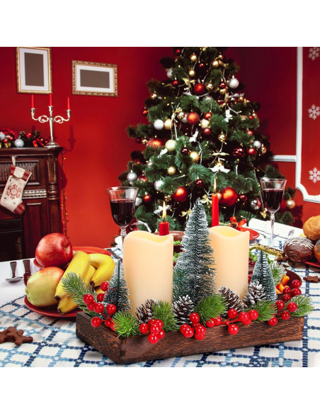 Centro de Mesa Navideño Cinnvoice con Velas LED y Decoración