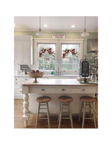 Guirnalda Navideña SHACOS 60 cm con Pino y Bayas Rojas