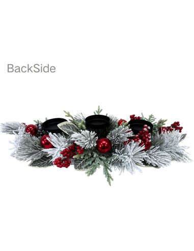 Centro de Mesa Navideño Svndlyn con 3 Portavelas y Ramas de Pino