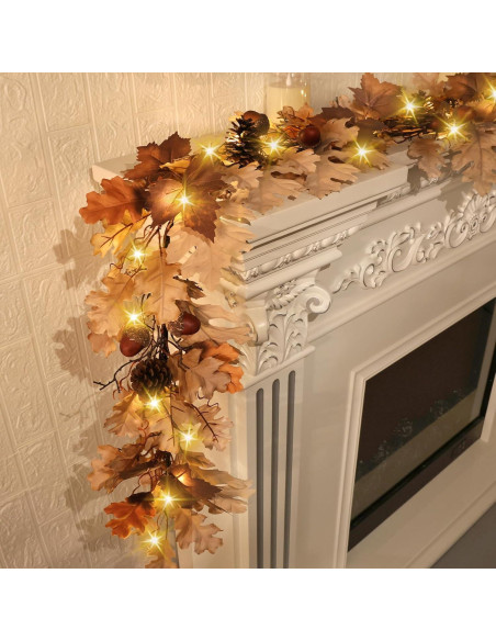 Guirnalda de Otoño Tulvend 1.83 m con 30 Luces Cálidas