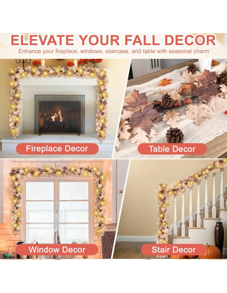 Guirnalda de Otoño Tulvend 1.83 m con 30 Luces Cálidas