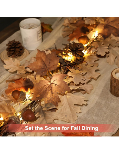 Guirnalda de Otoño Tulvend 1.83 m con 30 Luces Cálidas