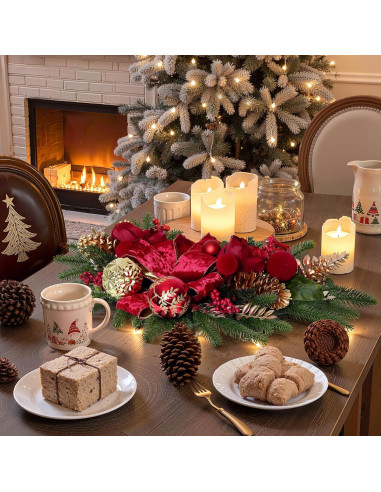 Adorno Navideño Colgante Alupssuc 61 cm con Lazos y Piñas