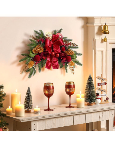 Adorno Navideño Colgante Alupssuc 61 cm con Lazos y Piñas