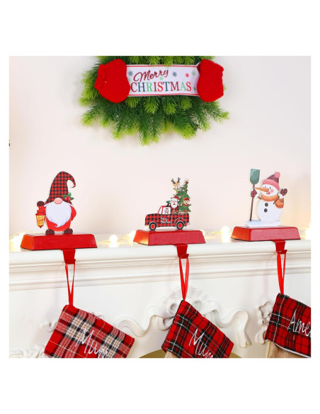 Soportes para Calcetines de Navidad Alupssuc 3 Pcs Rojo Clásico