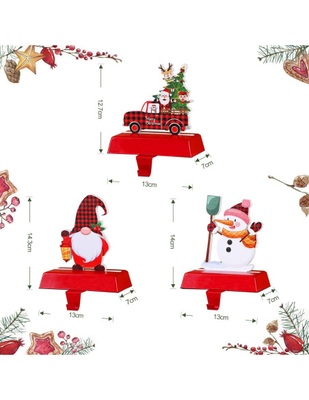 Soportes para Calcetines de Navidad Alupssuc 3 Pcs Rojo Clásico