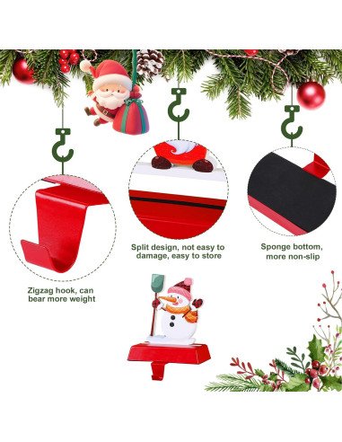 Soportes para Calcetines de Navidad Alupssuc 3 Pcs Rojo Clásico