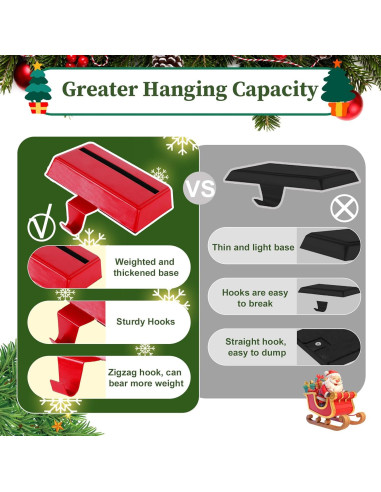 Soportes para Calcetines de Navidad Alupssuc 3 Pcs Rojo Clásico