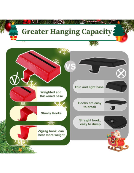 Soportes para Calcetines de Navidad Alupssuc 3 Pcs Rojo Clásico