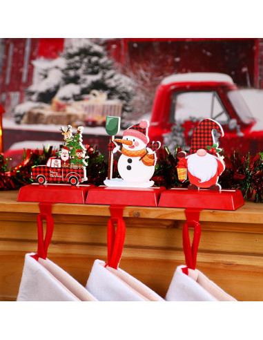 Soportes para Calcetines de Navidad Alupssuc 3 Pcs Rojo Clásico