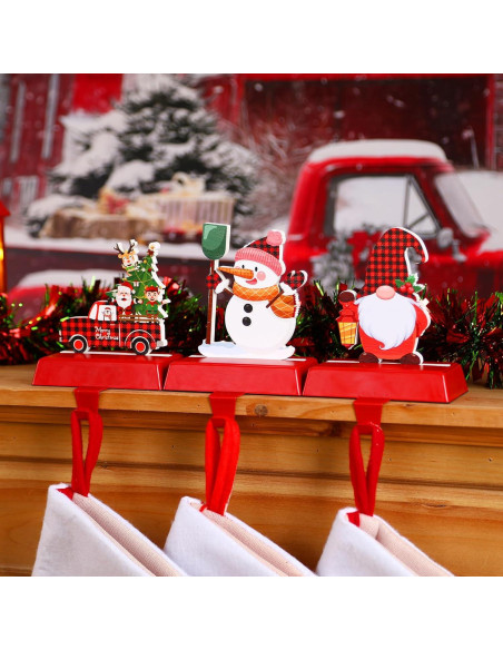 Soportes para Calcetines de Navidad Alupssuc 3 Pcs Rojo Clásico