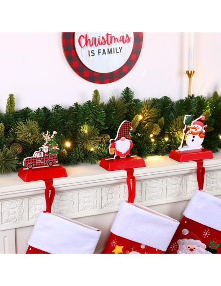 Soportes para Calcetines de Navidad Alupssuc 3 Pcs Rojo Clásico