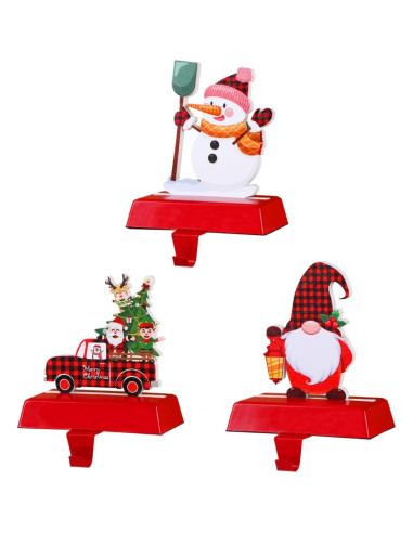 Soportes para Calcetines de Navidad Alupssuc 3 Pcs Rojo Clásico