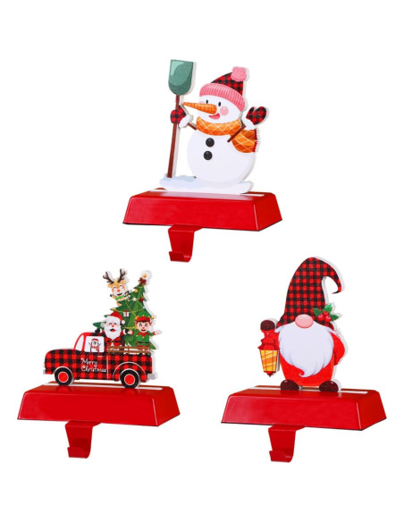 Soportes para Calcetines de Navidad Alupssuc 3 Pcs Rojo Clásico