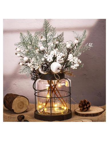 Jarrón de Granja Vintage Loninak con Luces LED 28x28x33cm