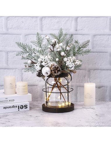 Jarrón de Granja Vintage Loninak con Luces LED 28x28x33cm