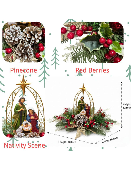 Escena de Natividad Iluminada Lnymura 50.8 cm con Temporizador