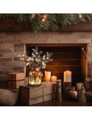 Jarrón de Granja Vintage Loninak con Luces LED 28x28x33cm